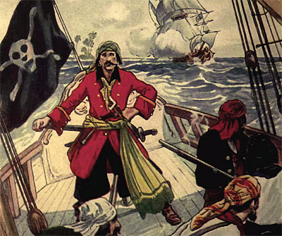 Zeichnung von GEORGE ALFRED WILLIAMS in THE PIRATES OF PANAMA 1914