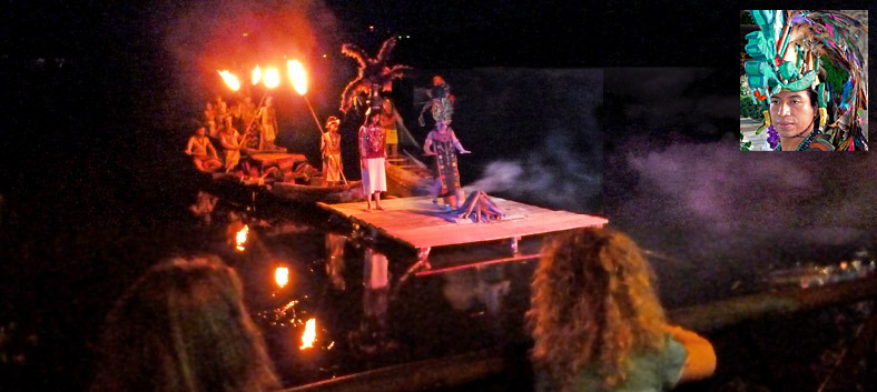 Beschwrung alter Zeiten vor Flores im Lago Peten Itza