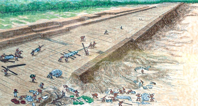 Schautafel in Yaxha: So befestigten die Maya ihre Wege